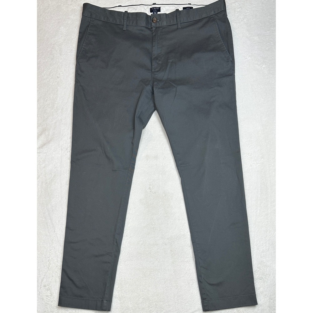 J.Crew Flex Slim Chino Pants Mens 38x32 Charcoal Grey Stretch Twill H3167